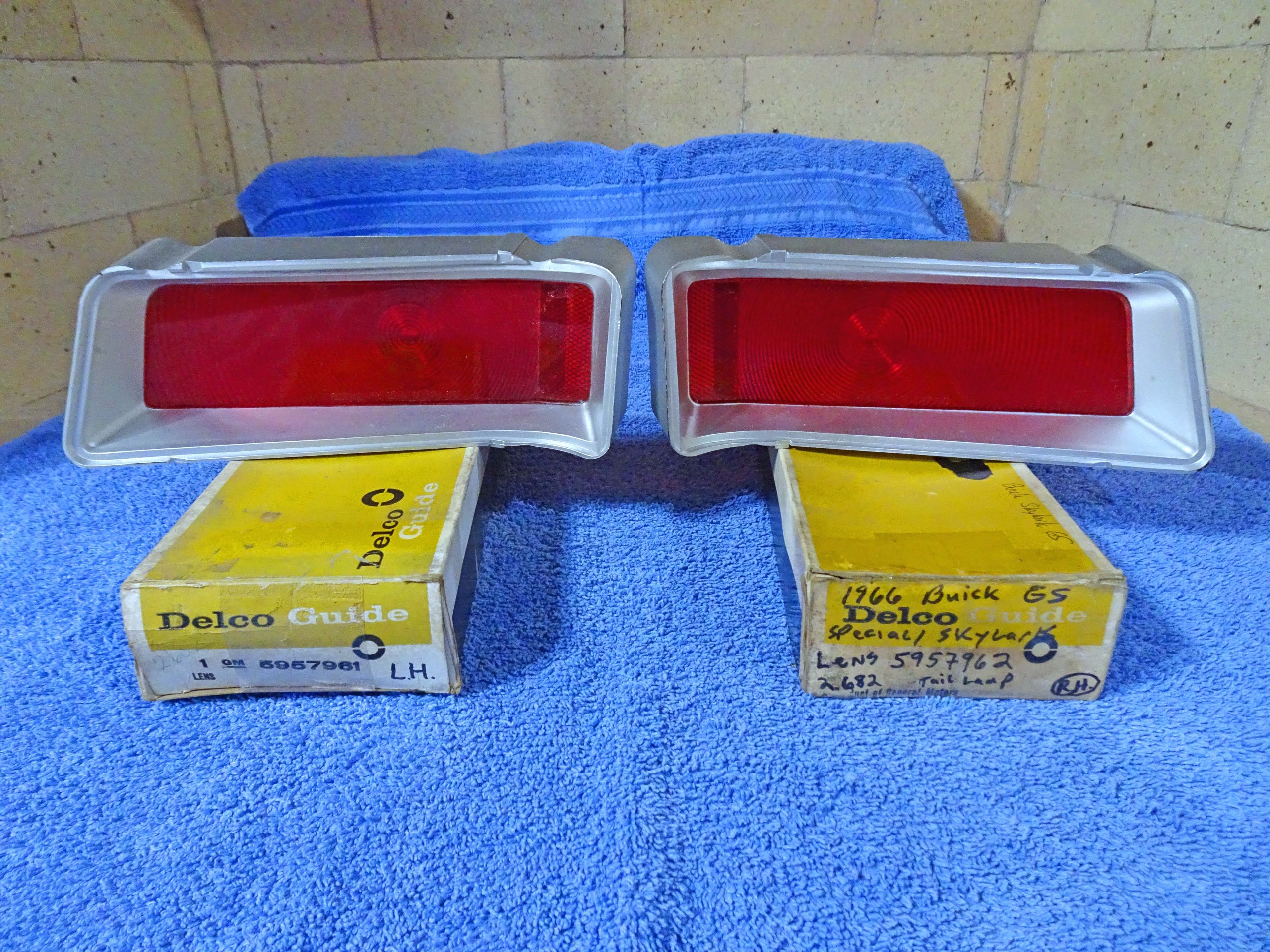 1966 Buick Special Skylark Gransport GS Tail Light Lamp Lenses NOS