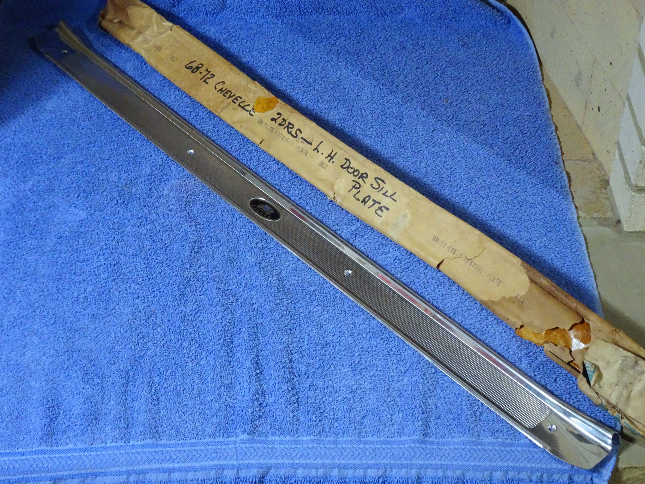 1968-1972 Buick Skylark GS Pontiac Tempest Lemans GTO Chevy Chevelle Monte Carlo Oldsmobile Cutlass 442 2 Door Sill Scuff Plate NOS