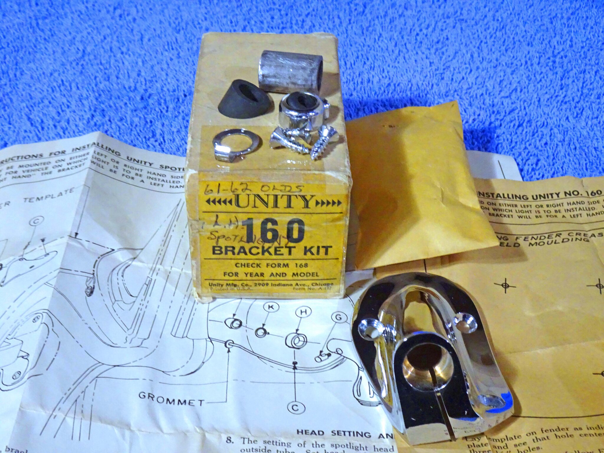 19611962 Oldsmobile Unity Accessory Spot Lamp Bracket Kit NOS