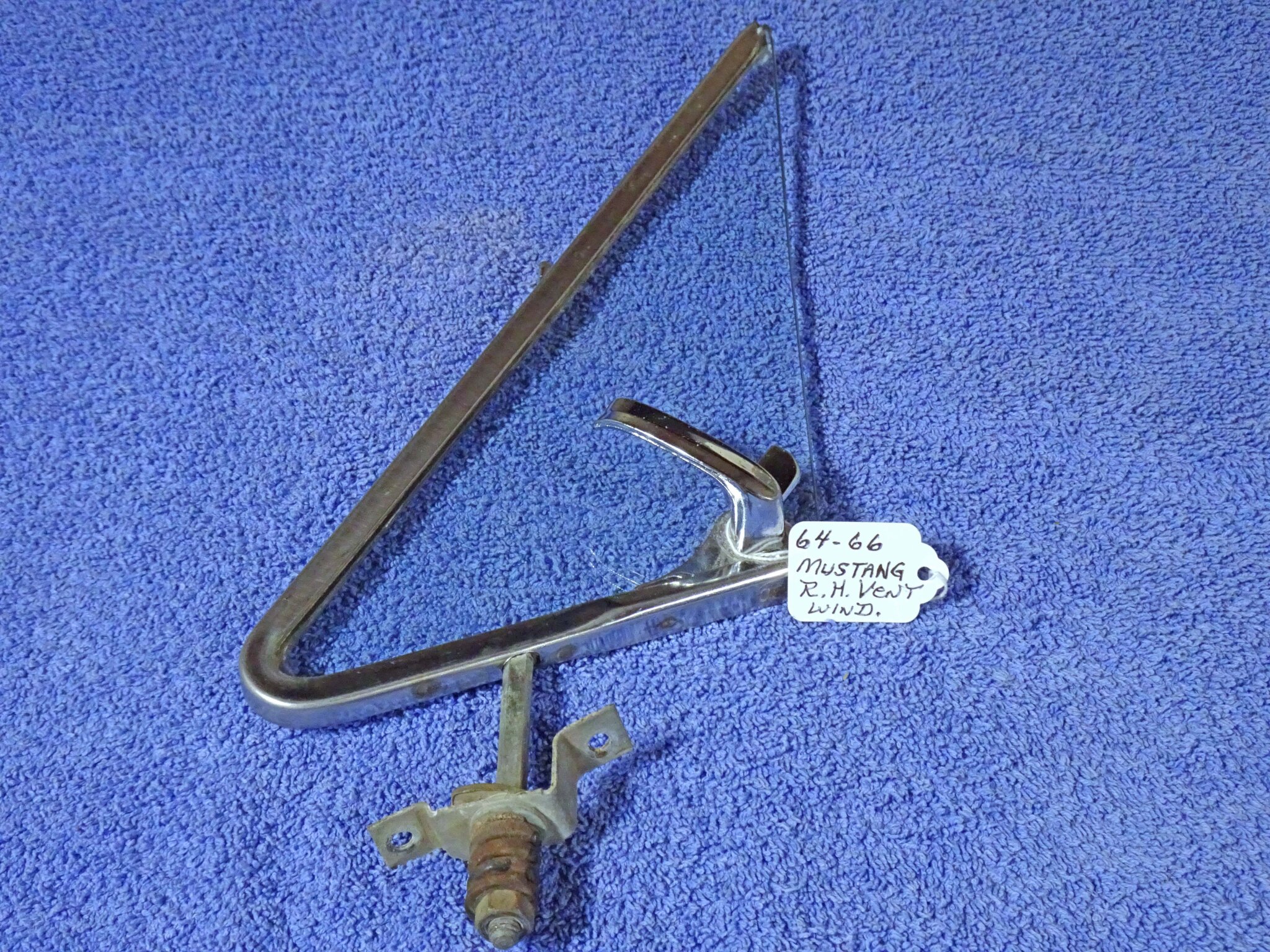 1964 1965 1966 Mustang Clear Glass & Frame Vent Wing Window NICE