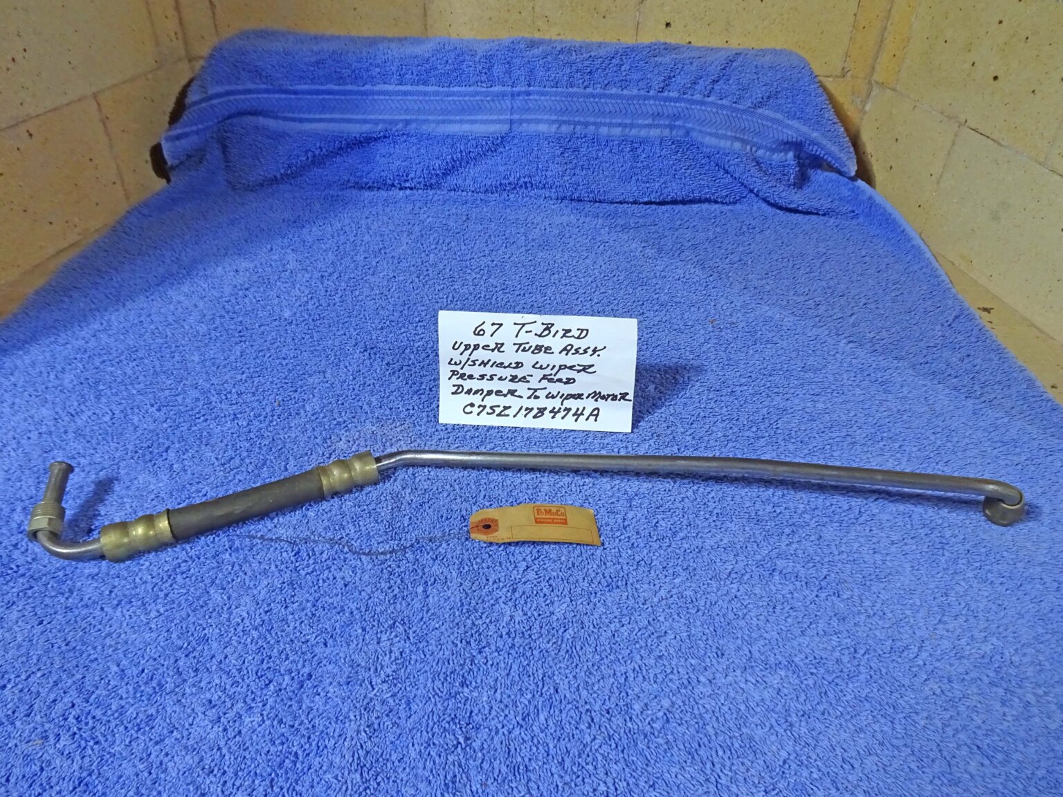 1967 Ford Thunderbird Windshield Wiper Pressure Feed Damper to Wiper