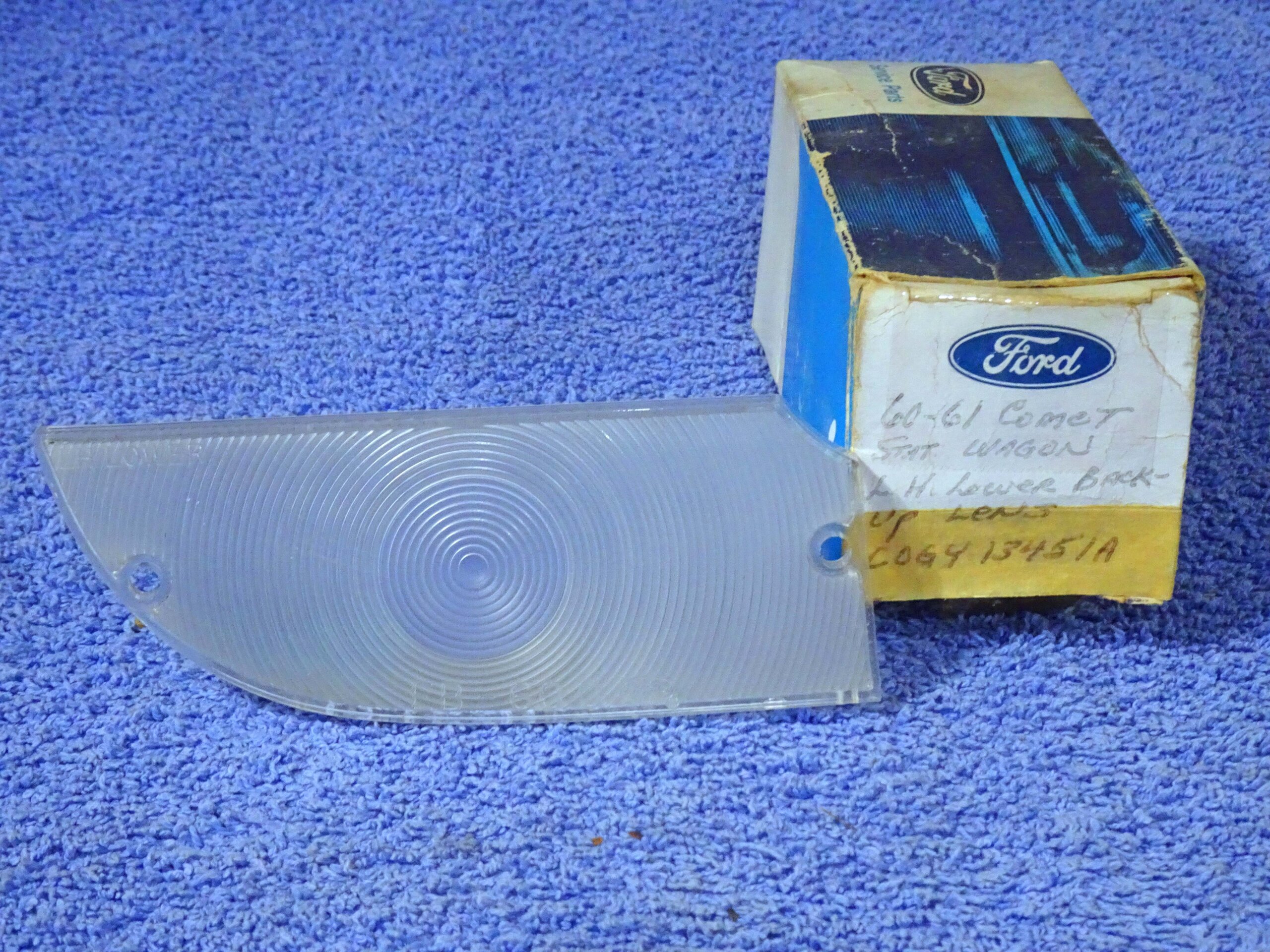 1960 1961 Mercury Comet Station Wagon Lower Backup Lamp Lens NOS