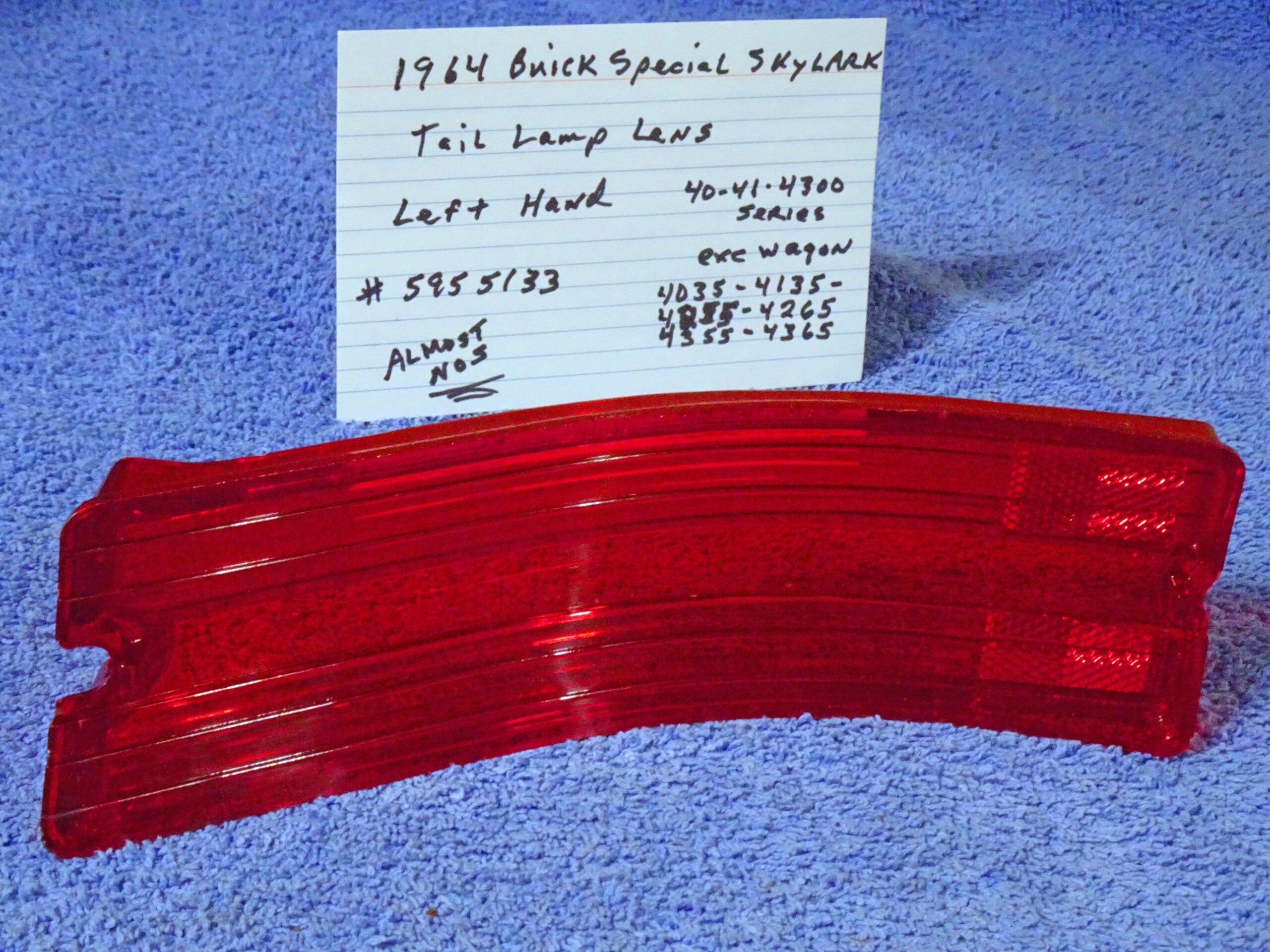 1964 Buick Special Skylark Tail Light Lamp Lens NICE