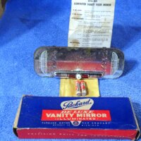 1946 1947 1948 1949 1950 1951 1952 1953 1954 1955 1956 Packard Accessory Metal Back Illuminated Lighted Deluxe Vanity Visor Mirror NOS