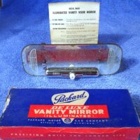1946 1947 1948 1949 1950 1951 1952 1953 1954 1955 1956 Packard Accessory Metal Back Illuminated Lighted Deluxe Vanity Visor Mirror NOS