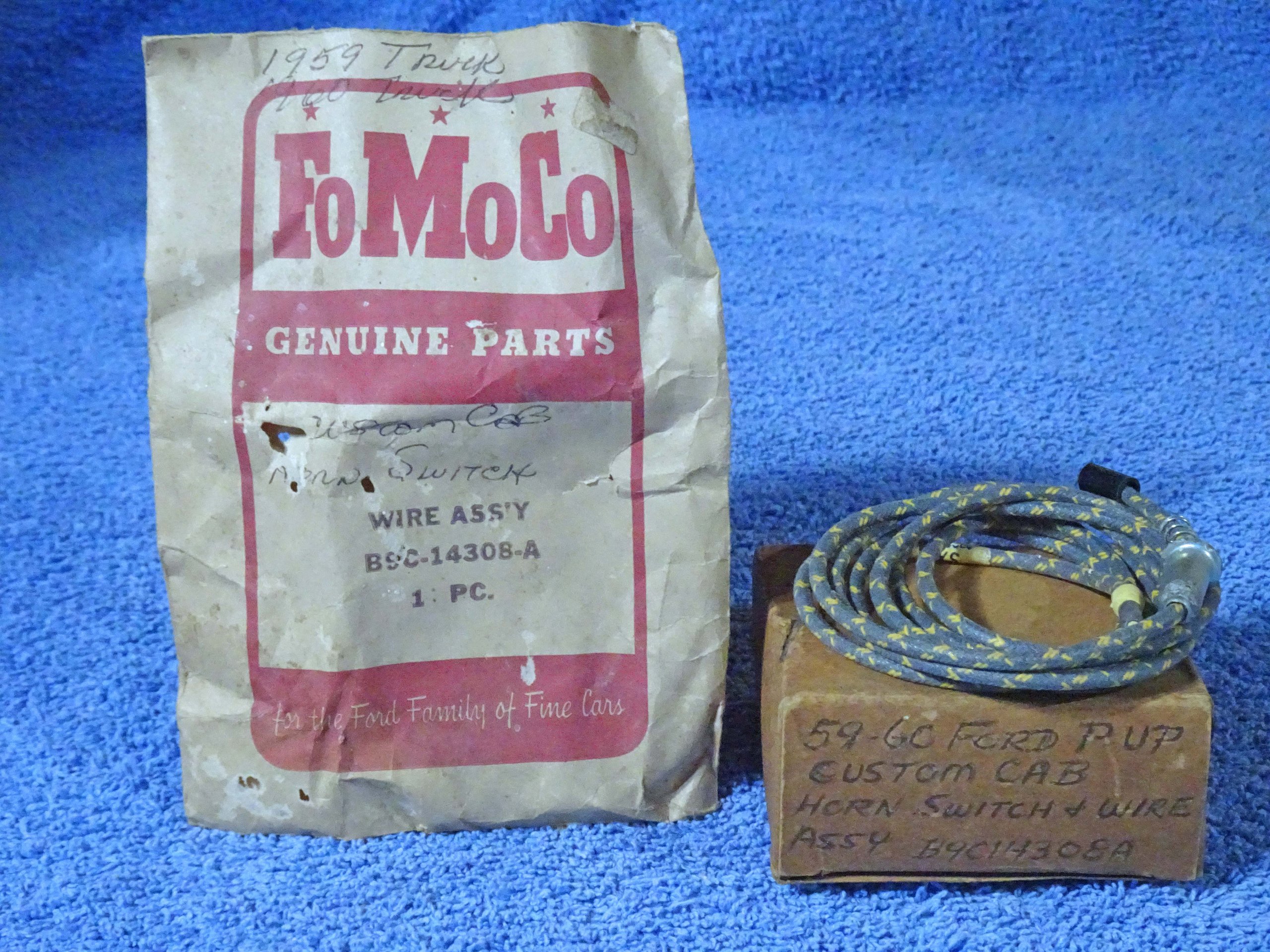 1959 1960 Ford Truck Custom Cab Horn Switch & Wire Assembly NOS
