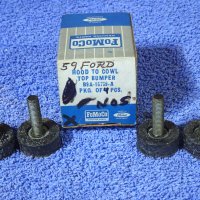 1959 Ford FoMoCo Hood to Cowl Top Rubber Bumpers NOS