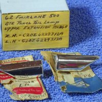 1962 Ford Fairlane 500 Quarter Panel Tail Light Lamp Upper Extension Mouldings NOS