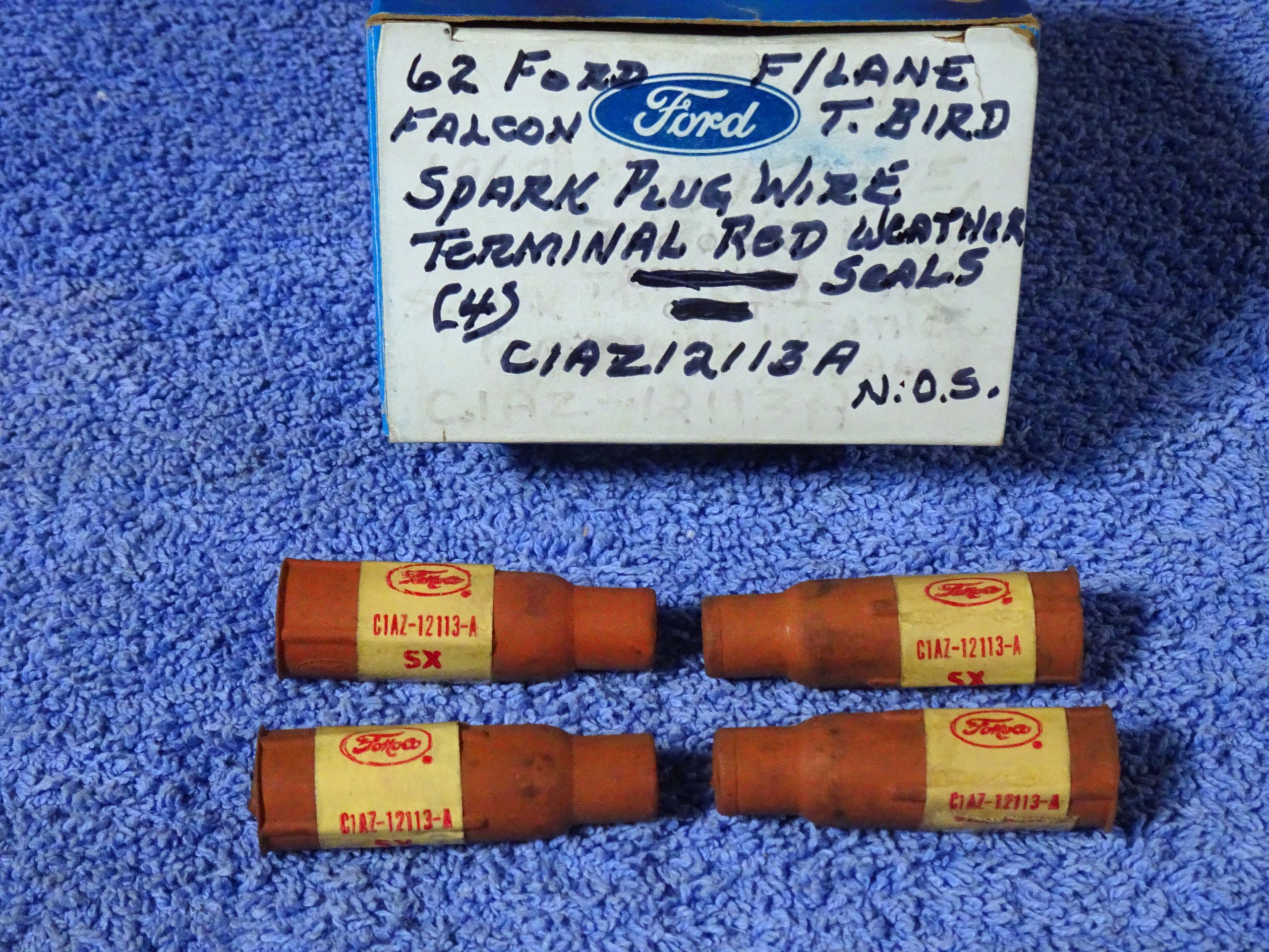1962 Ford Spark Plug Wire Terminal Red Weather Rubber Seals NOS