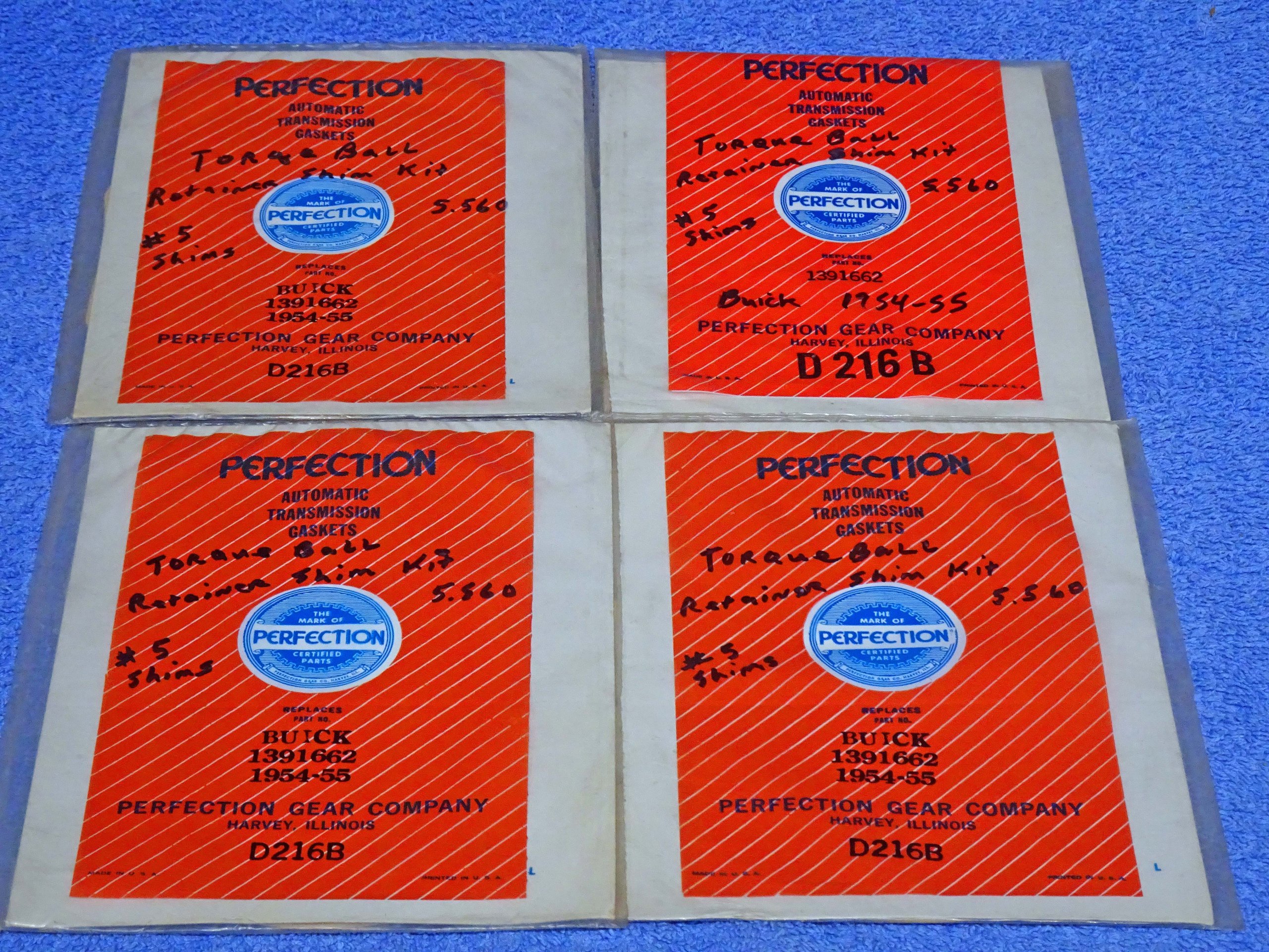1954 1955 Buick Torque Ball Retainer Shim Kits NOS NORS