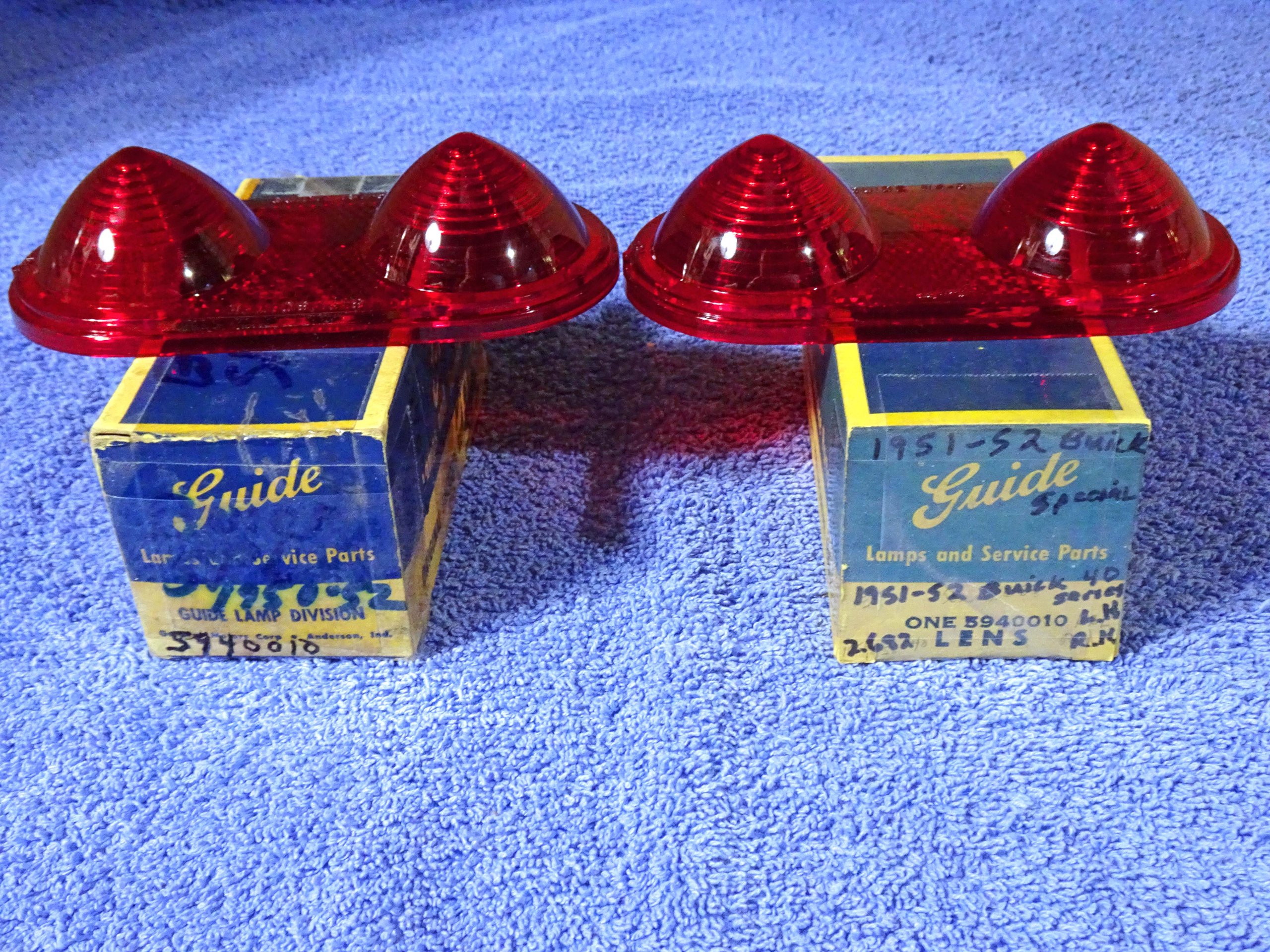 1951 1952 Buick Special Tail Light Lamp Lenses NOS