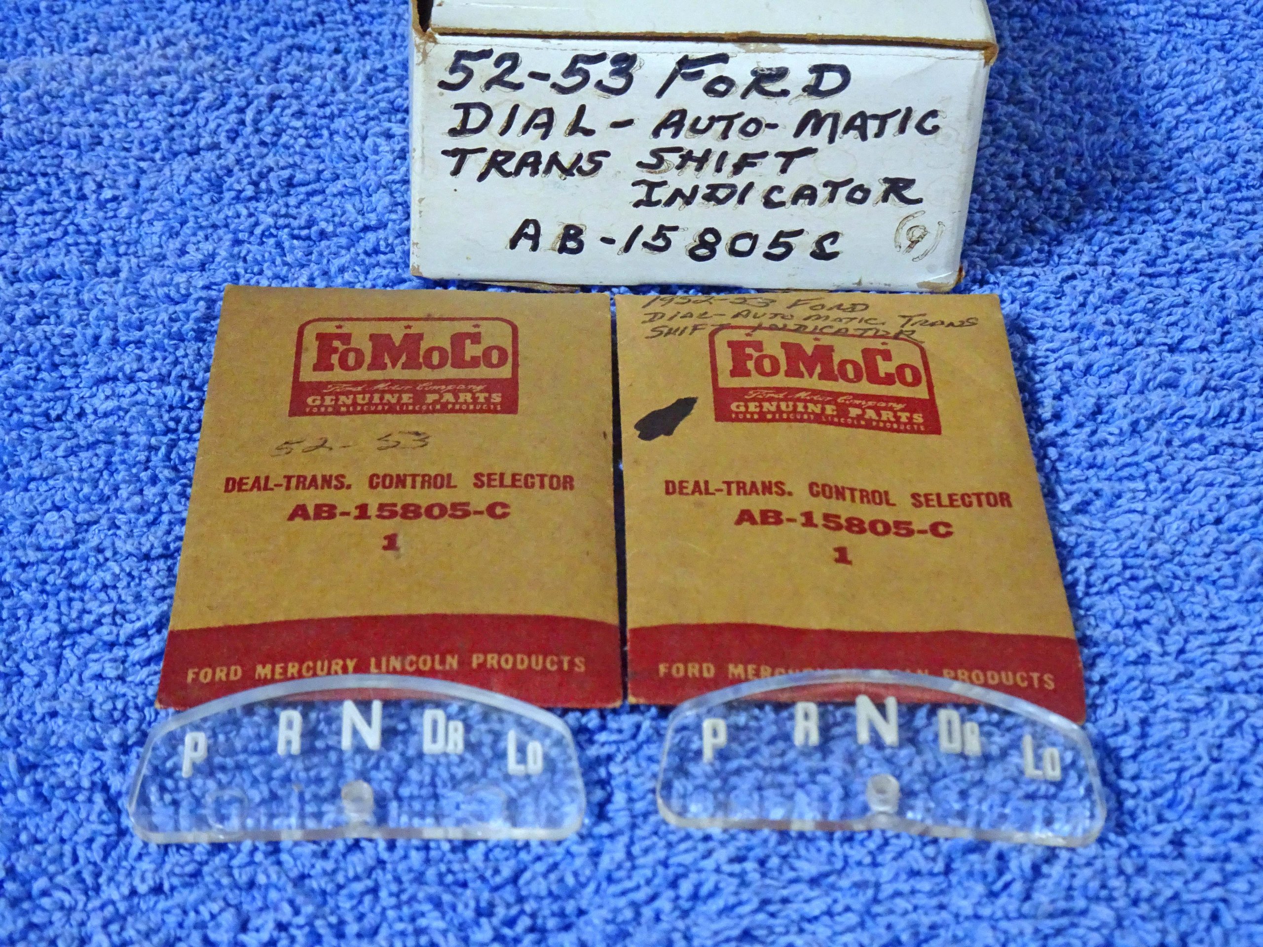 1952 1953 Ford FoMoCo Dial-Automatic Transmission Control Selector Shift Indicator Lenses NOS
