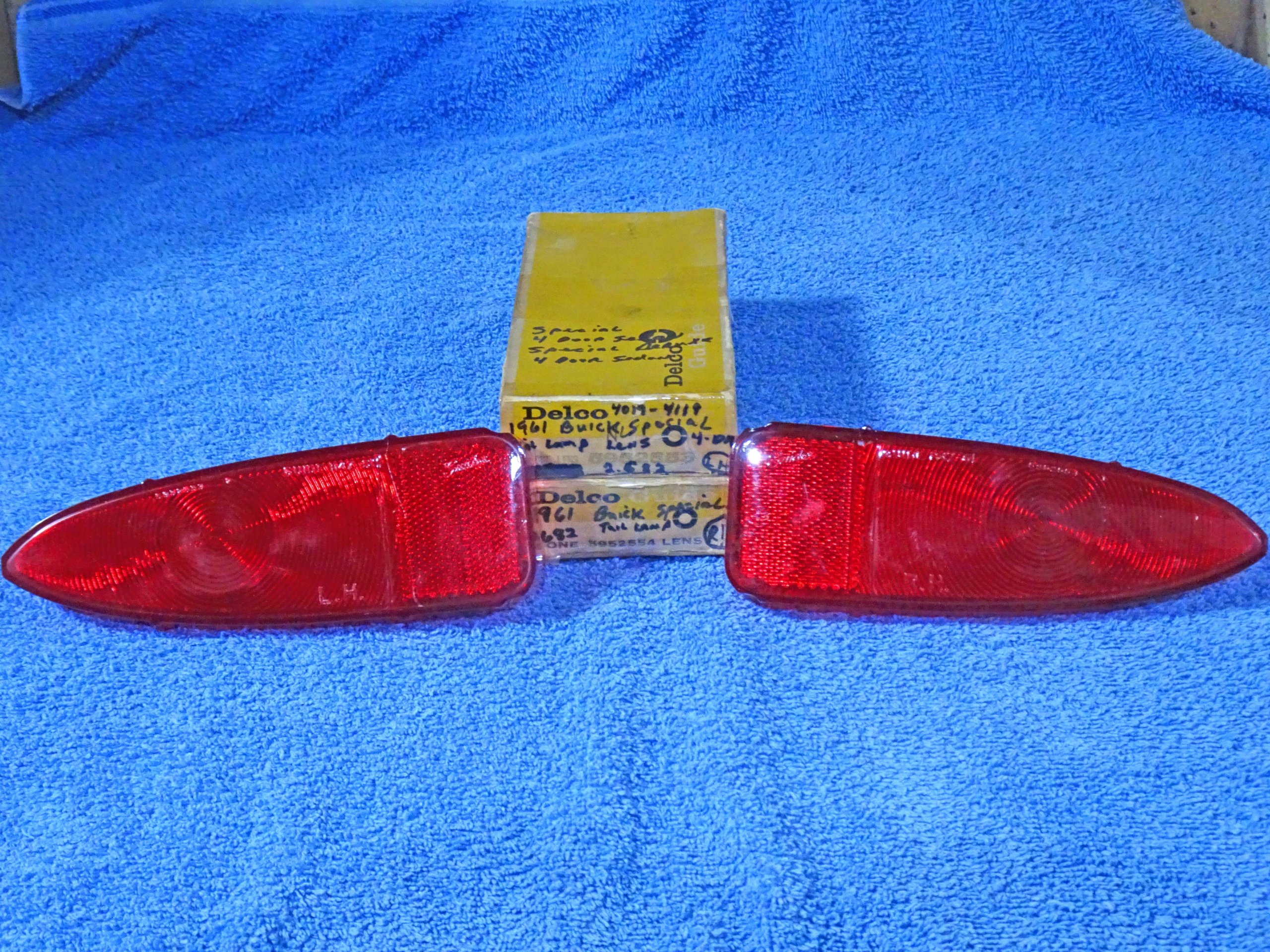 1961 Buick Special Special Deluxe Tail Light Lamp Lenses NOS