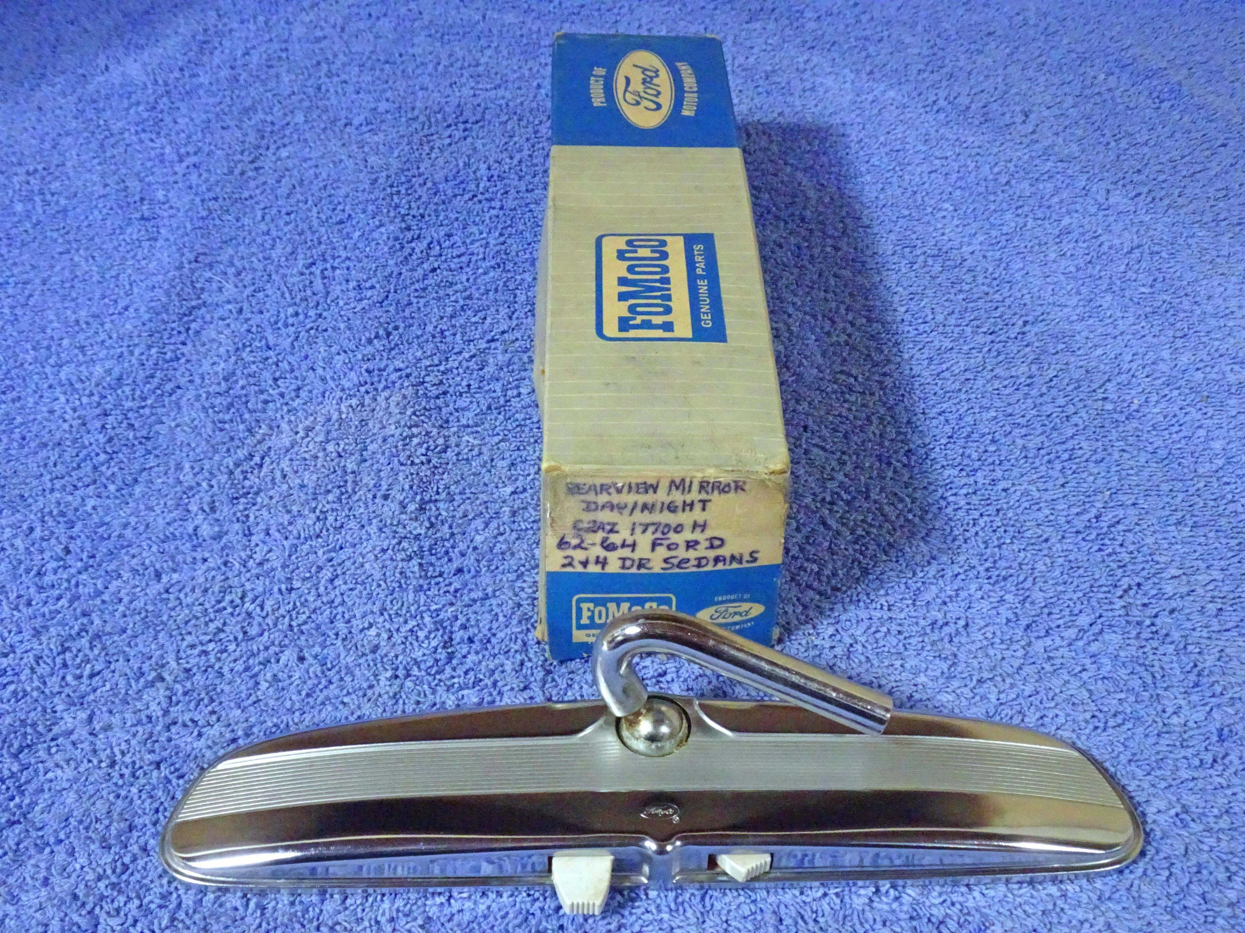 1962 1963 1964 Ford 2 Door 4 Door Sedan & Wagon Chrome Rear View Mirror NOS