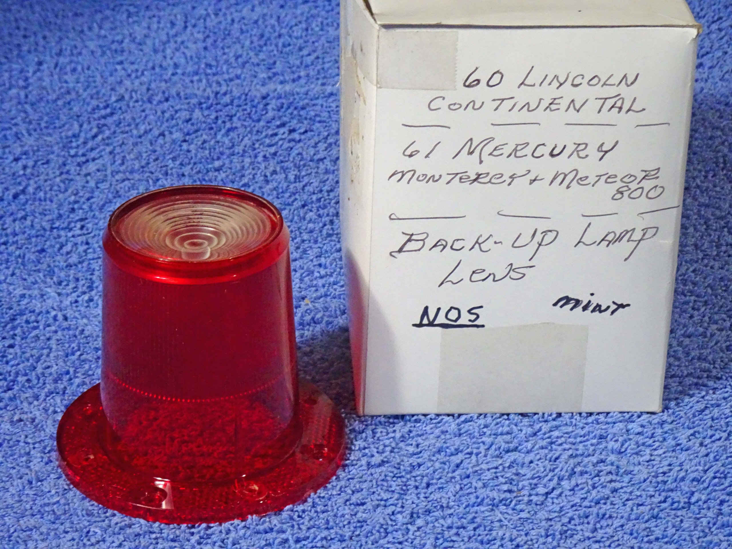 1960 Lincoln Continental 1961 Mercury Monterey Meteor 800 1963 Mercury Comet Backup Light Lamp Lens NOS