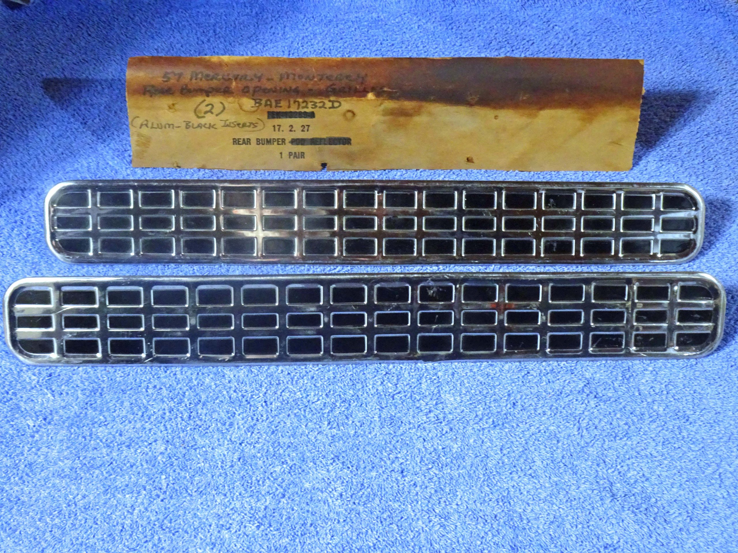 1957 Mercury Monterey Rear Bumper Opening Grilles NICE