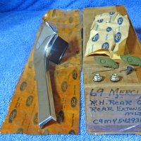 1969 1970 Mercury Marquis Monterey Rear Quarter Rear Extension Moulding with Hardware NOS